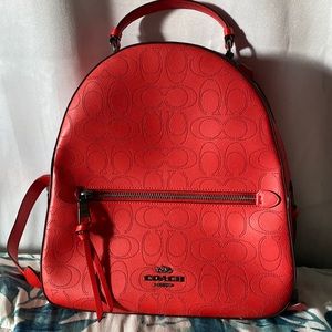 COACH Jordyn Backpack In Signature Red Leather